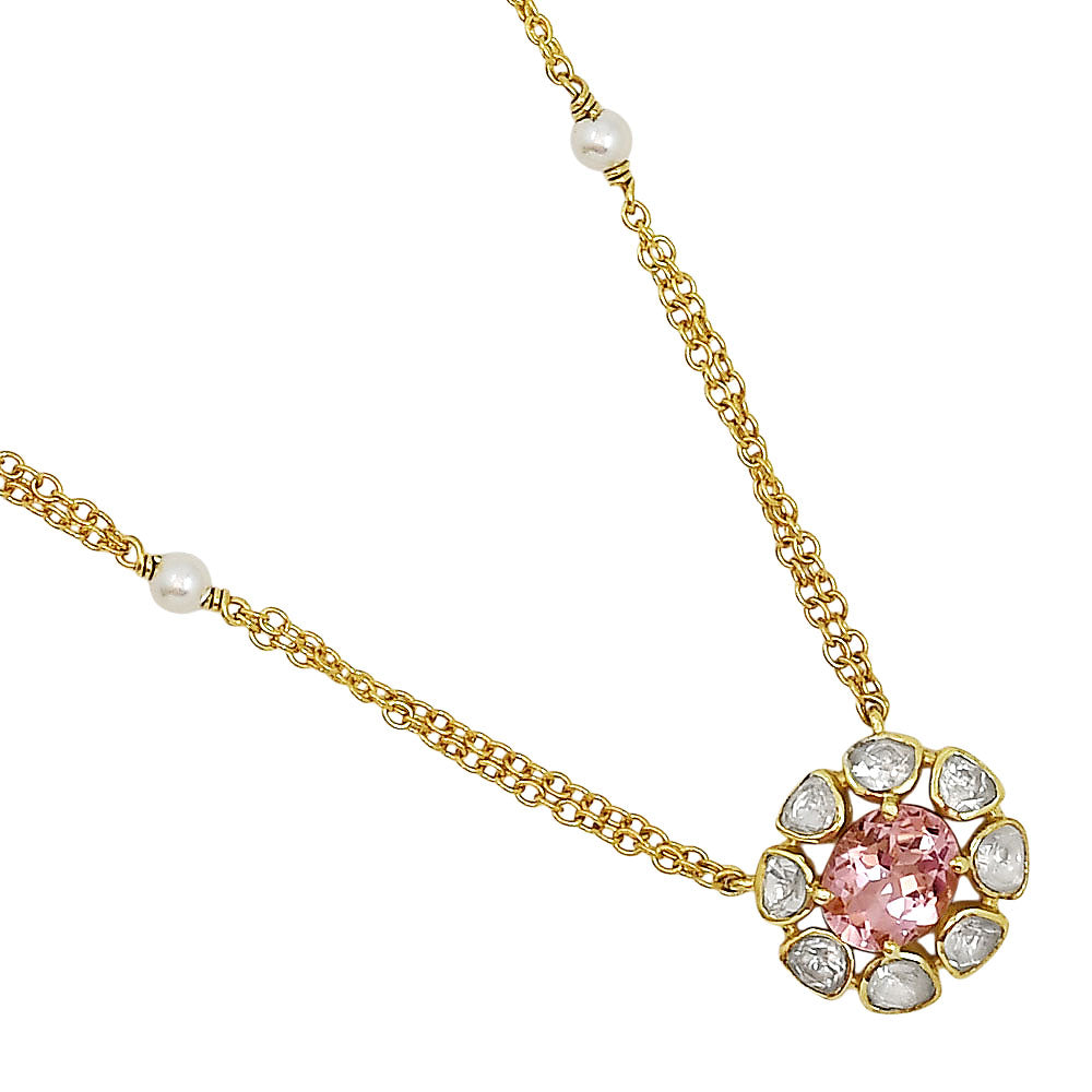 Kundan Polki Pendant Necklace 18K Gold Over Brass Jewelry for Women PGN1001