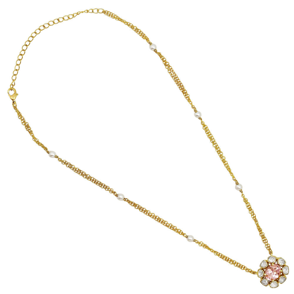 Kundan Polki Pendant Necklace 18K Gold Over Brass Jewelry for Women PGN1001