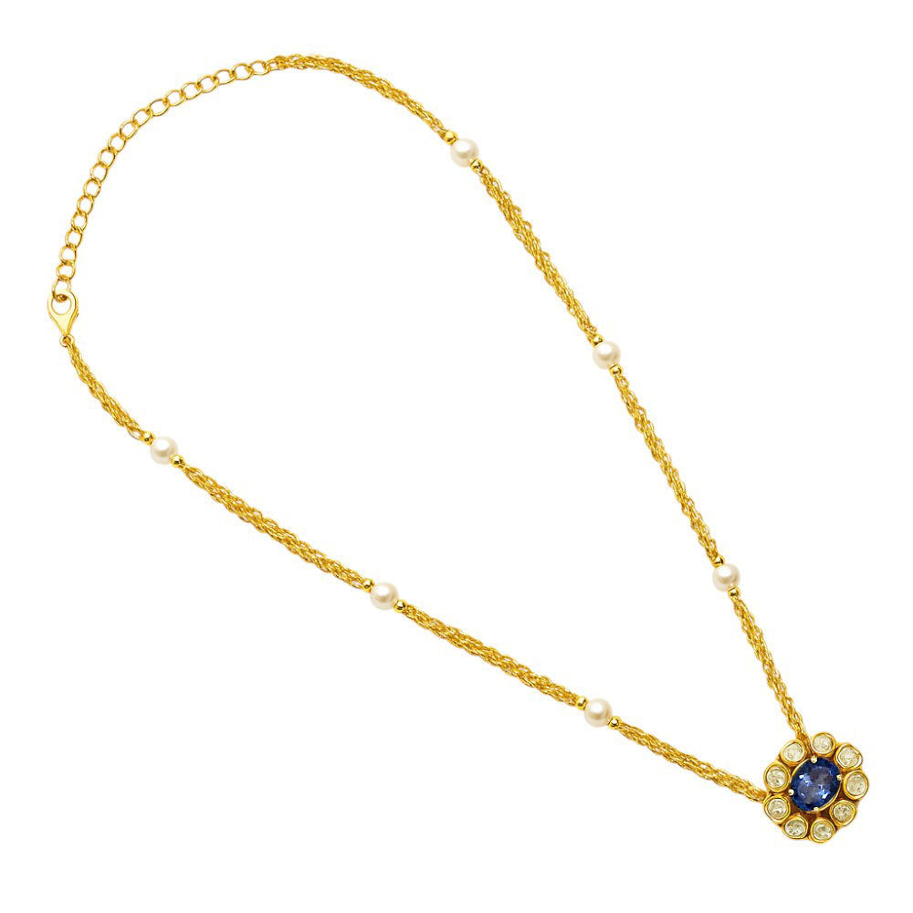 Kundan Polki Pendant Necklace 18K Gold Over Brass Jewelry for Women PGN1001