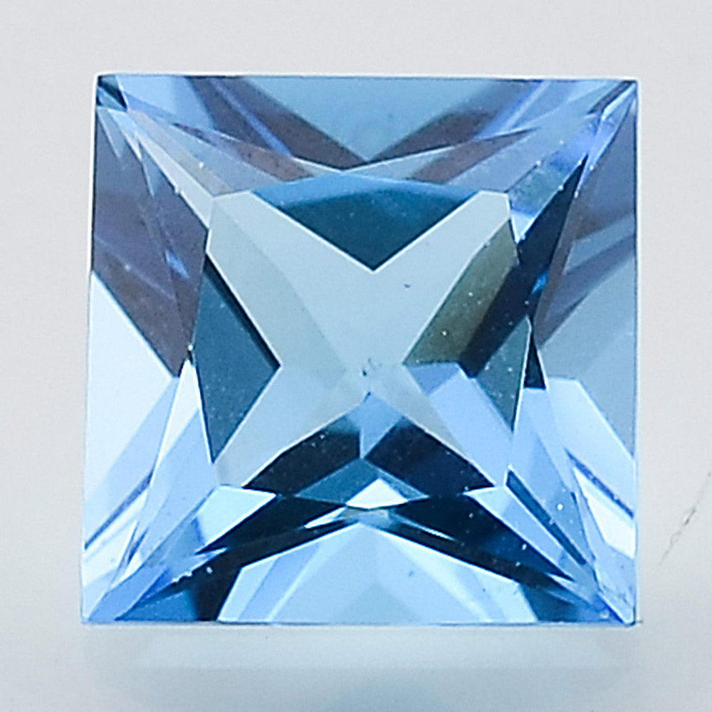Natural Swiss Blue Topaz Square Princes Shape Standard Cut Loose Gemstone SBT1008
