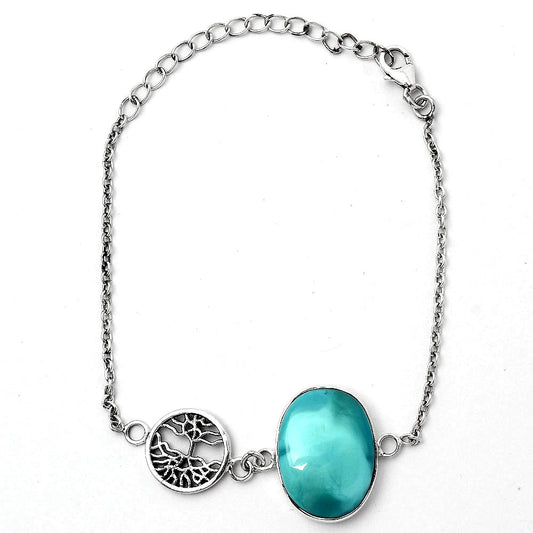 Tree Of Life - Natural Rare Turquoise Nevada Aztec Mt Bracelet B-1032 SDB1768