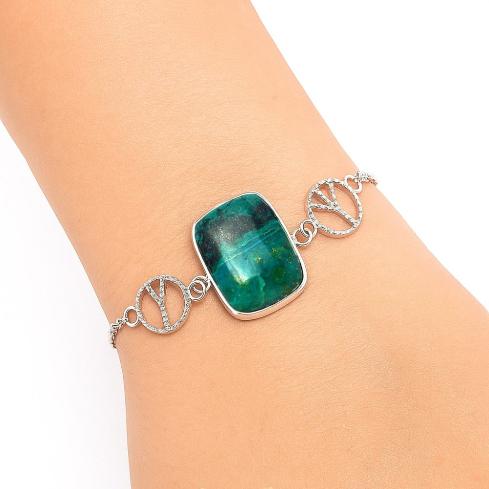 Piece - Natural Azurite Chrysocolla Bracelet B-1005 SDB1866