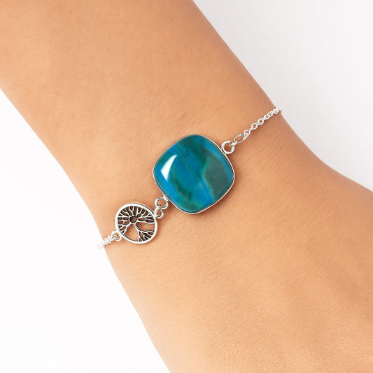 Tree Of Life - Azurite Chrysocolla Bracelet B-1032 SDB1906
