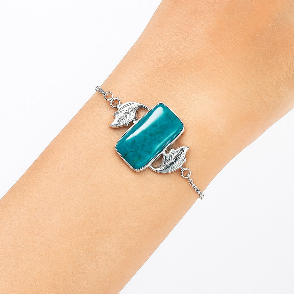 Leaf Life Of Tree Azurite Chrysocolla Bracelet B-1027 SDB1928