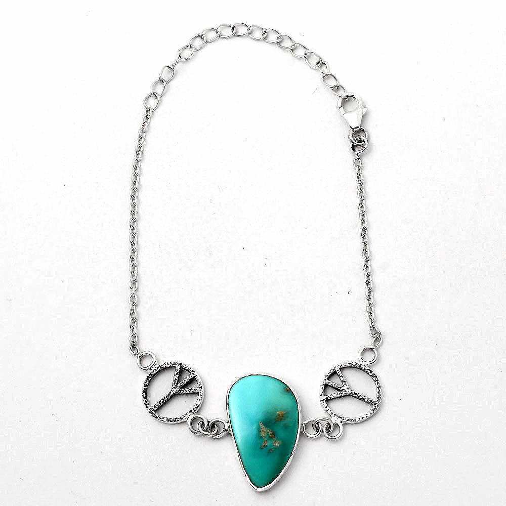 Tree Of Life - Natural Rare Turquoise Nevada Aztec Mt Bracelet B-1005 SDB1951