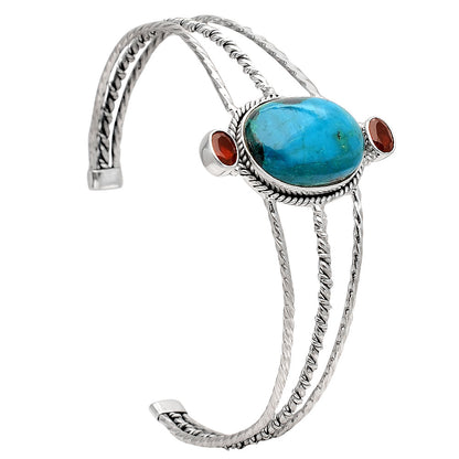 Azurite Chrysocolla and Garnet Cuff Bangle Bracelet B-1009 SDB2124