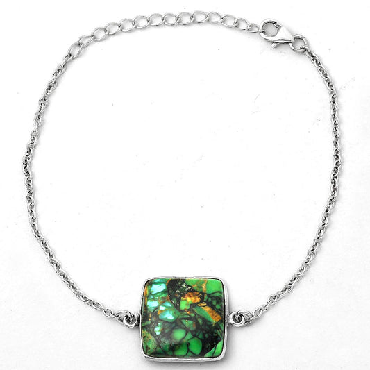 Natural Green Matrix Turquoise Bracelet B-1023 SDB2266
