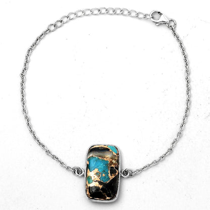 Natural Shell In Black Blue Turquoise Bracelet B-1023 SDB2583