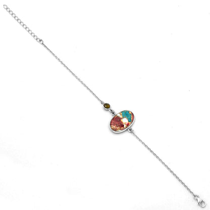 Multi Copper Turquoise and Natural Multi Tourmaline Bracelet B-1028 SDB2677