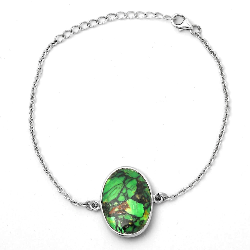 Natural Green Matrix Turquoise Bracelet B-1023 SDB2686