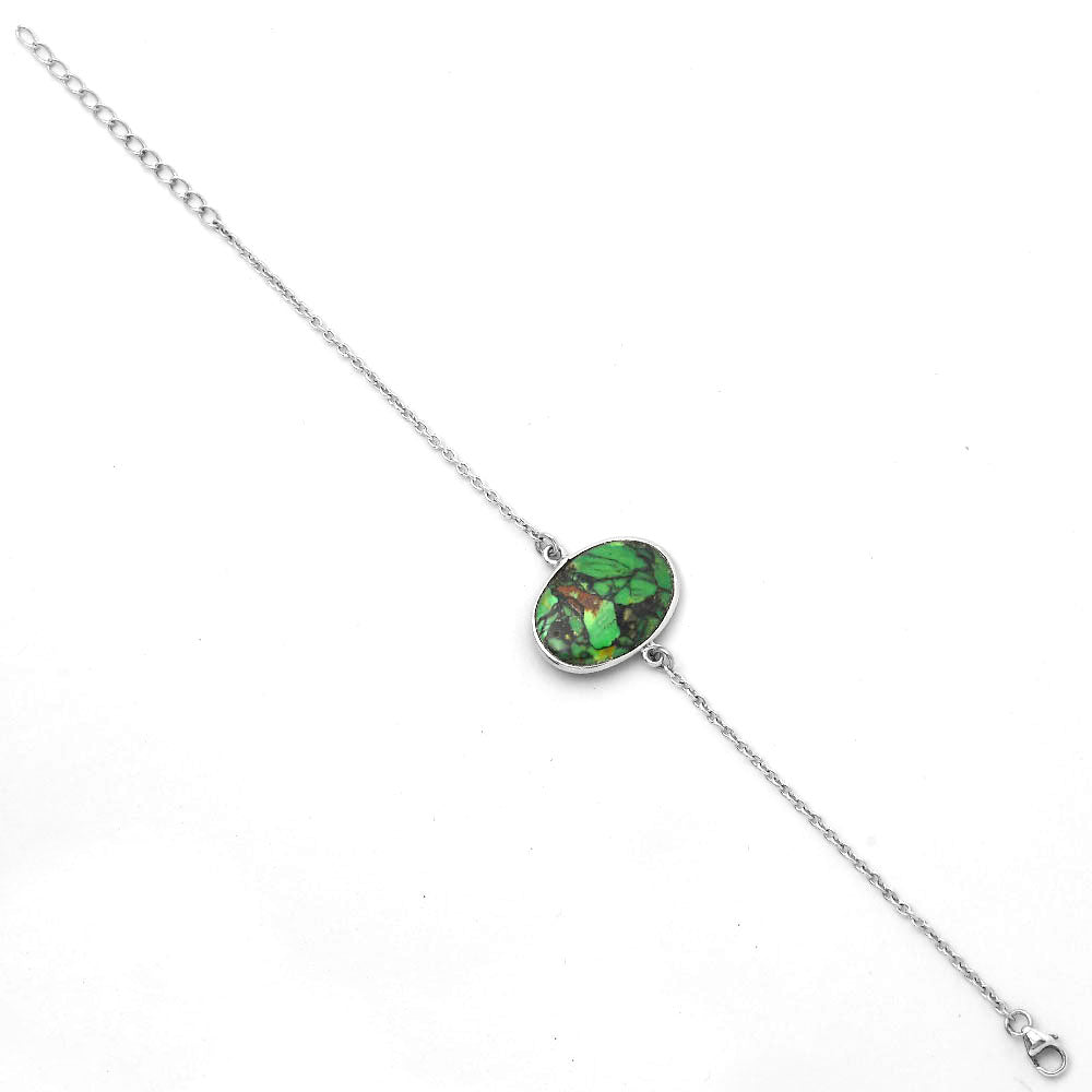 Natural Green Matrix Turquoise Bracelet B-1023 SDB2686