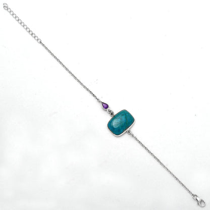 Azurite Chrysocolla and Amethyst Bracelet B-1028 SDB2718