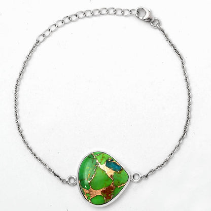 Blue Turquoise In Green Mohave - USA Bracelet B-1023 SDB2737