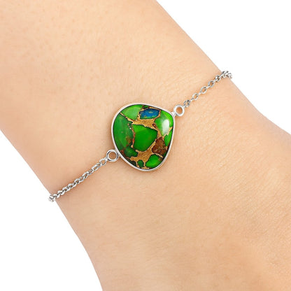 Blue Turquoise In Green Mohave - USA Bracelet B-1023 SDB2737