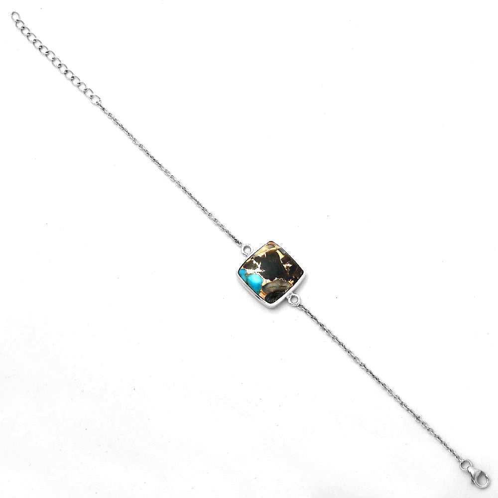 Natural Shell In Black Blue Turquoise Bracelet B-1023 SDB2761
