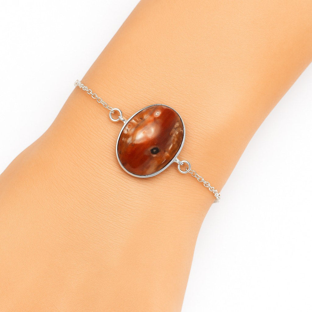 Natural Laguna Lace Agate - Mexican Bracelet B-1023 SDB2796