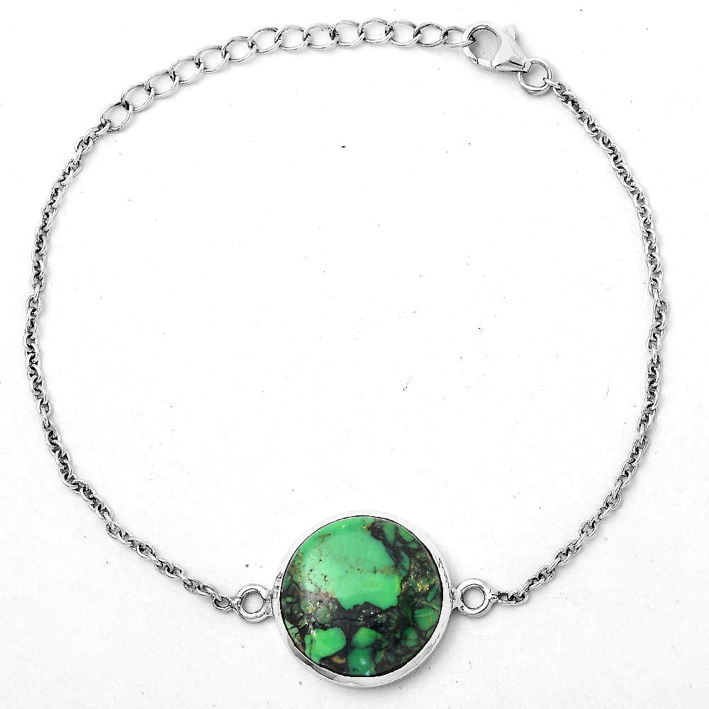 Natural Green Matrix Turquoise Bracelet B-1023 SDB2803