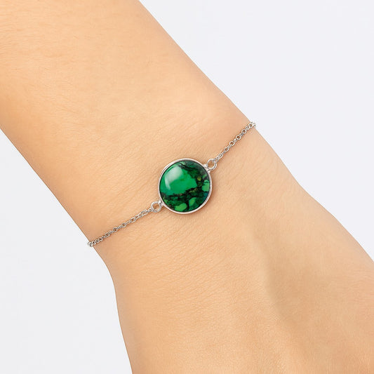 Natural Green Matrix Turquoise Bracelet B-1023 SDB2803