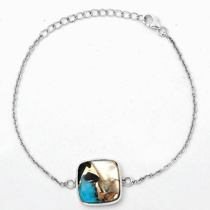 Natural Shell In Black Blue Turquoise Bracelet B-1023 SDB2816