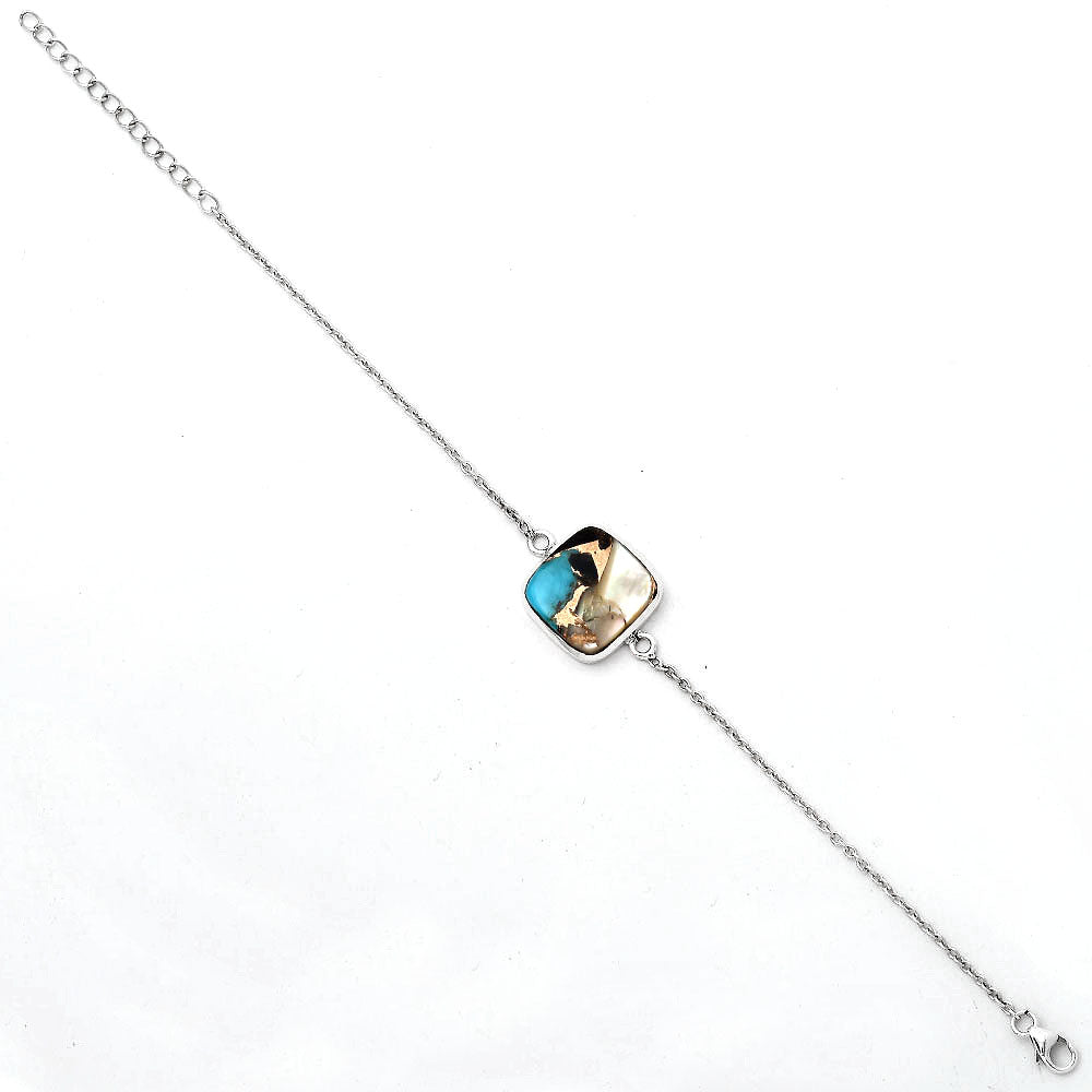 Natural Shell In Black Blue Turquoise Bracelet B-1023 SDB2816