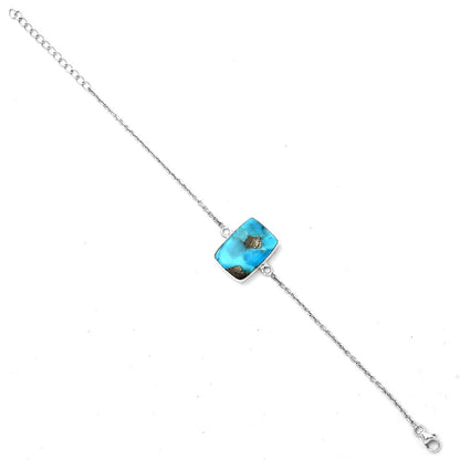 Natural Kingman Turquoise With Pyrite Bracelet B-1023 SDB2828