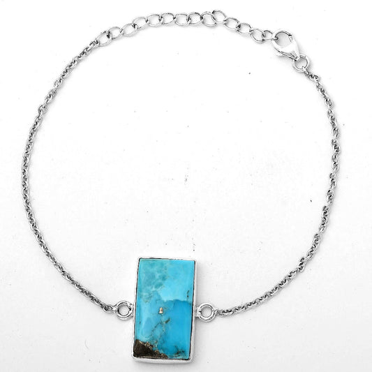 Natural Kingman Turquoise With Pyrite Bracelet B-1023 SDB2843