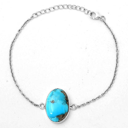 Natural Kingman Turquoise With Pyrite Bracelet B-1023 SDB2847