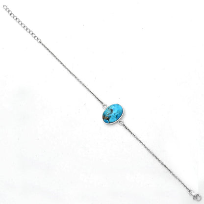 Natural Kingman Turquoise With Pyrite Bracelet B-1023 SDB2858