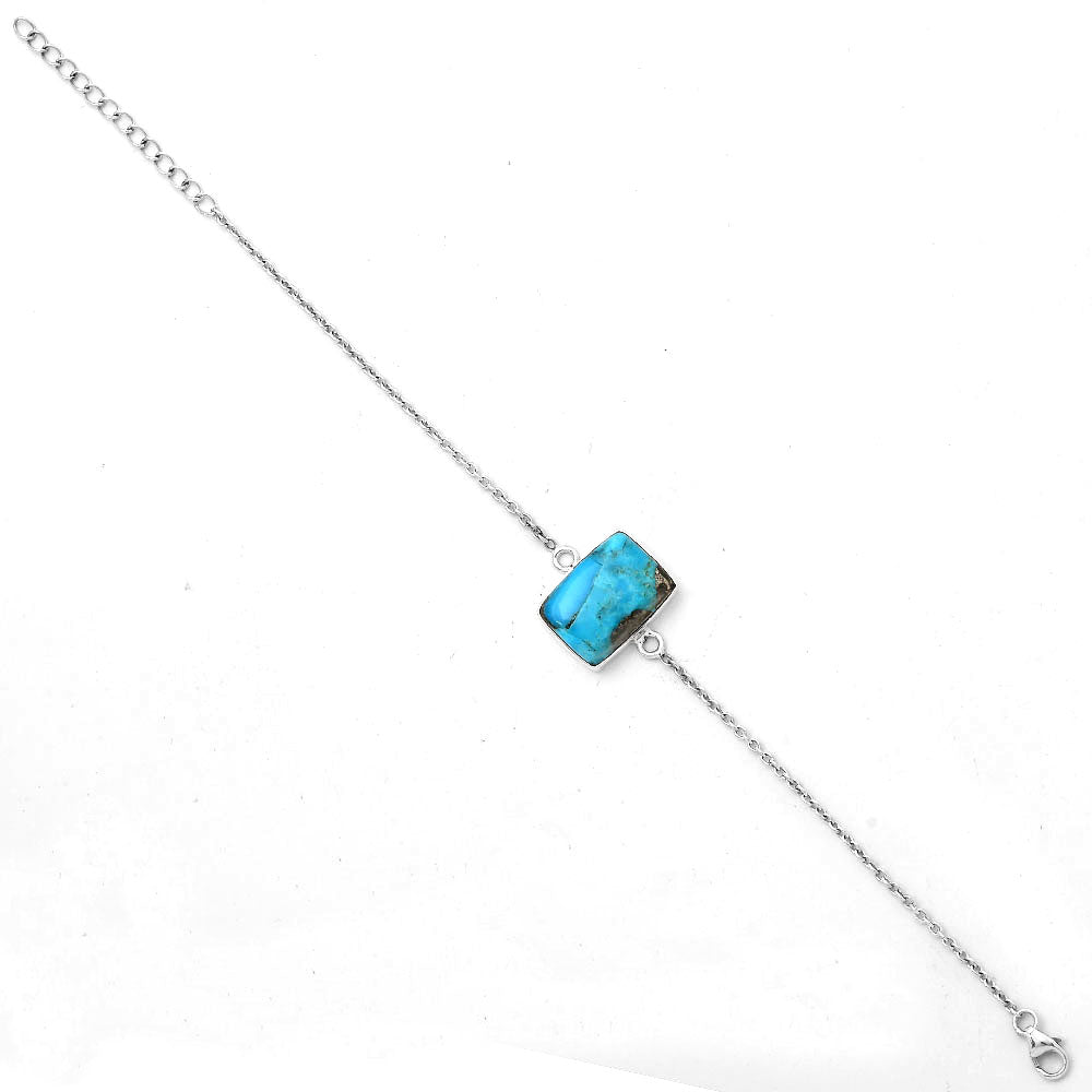 Natural Kingman Turquoise With Pyrite Bracelet B-1023 SDB2861