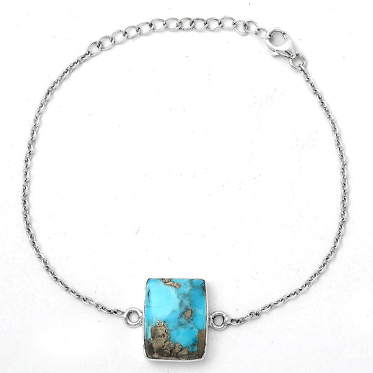 Natural Kingman Turquoise With Pyrite Bracelet B-1023 SDB2900