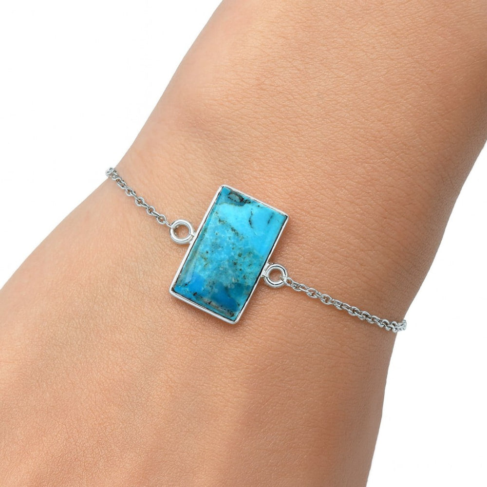 Natural Kingman Turquoise With Pyrite Bracelet B-1023 SDB2903