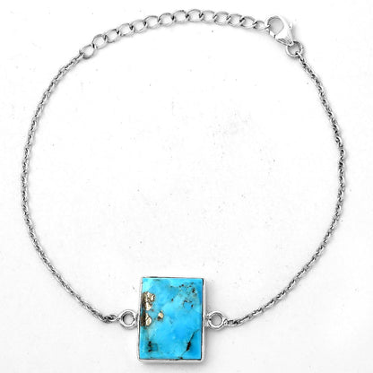 Natural Kingman Turquoise With Pyrite Bracelet B-1023 SDB2904