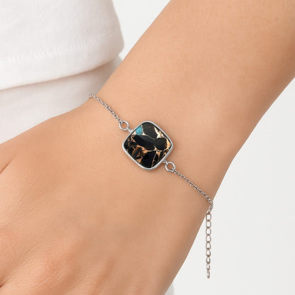 Natural Shell In Black Blue Turquoise Bracelet B-1023 SDB2925