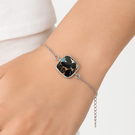 Natural Shell In Black Blue Turquoise Bracelet B-1023 SDB2925