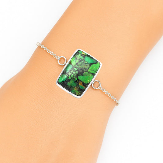 Natural Green Matrix Turquoise Bracelet B-1023 SDB2930