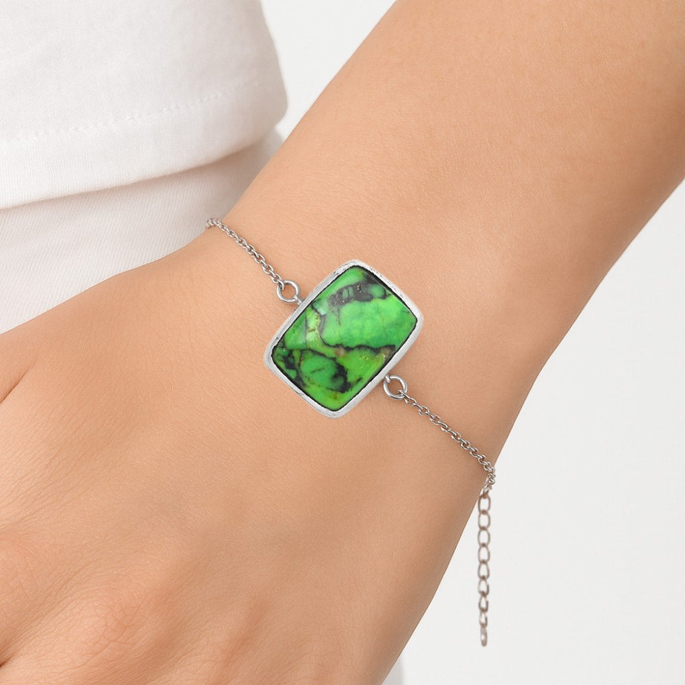 Natural Green Matrix Turquoise Bracelet B-1023 SDB2949