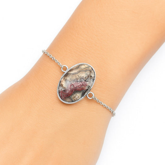 Natural Laguna Lace Agate - Mexican Bracelet B-1023 SDB2962