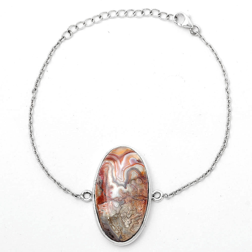 Natural Laguna Lace Agate - Mexican Bracelet B-1023 SDB2990