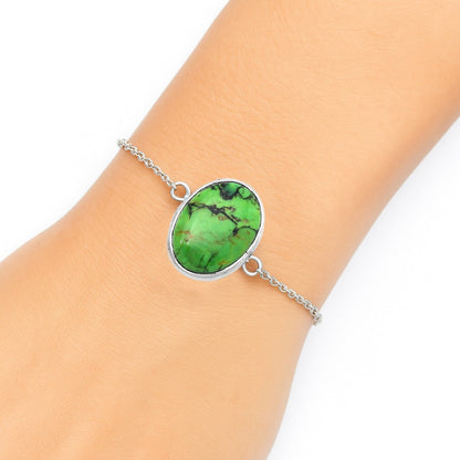 Natural Green Matrix Turquoise Bracelet B-1023 SDB3003