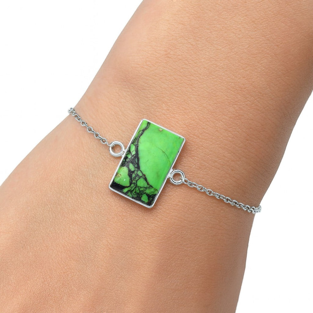 Natural Green Matrix Turquoise Bracelet B-1023 SDB3035