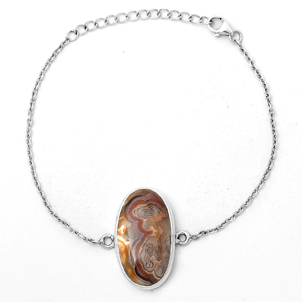 Natural Laguna Lace Agate - Mexican Bracelet B-1023 SDB3048