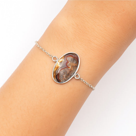 Natural Laguna Lace Agate - Mexican Bracelet B-1023 SDB3048