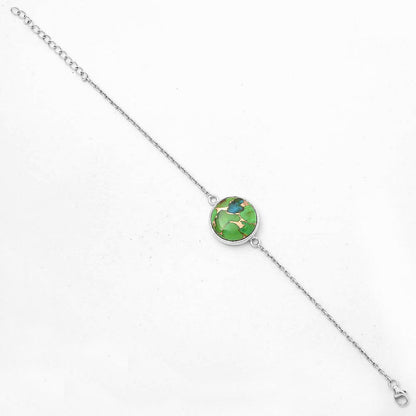 Blue Turquoise In Green Mohave - USA Bracelet B-1023 SDB3054