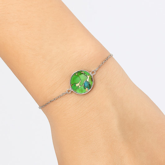 Blue Turquoise In Green Mohave - USA Bracelet B-1023 SDB3054