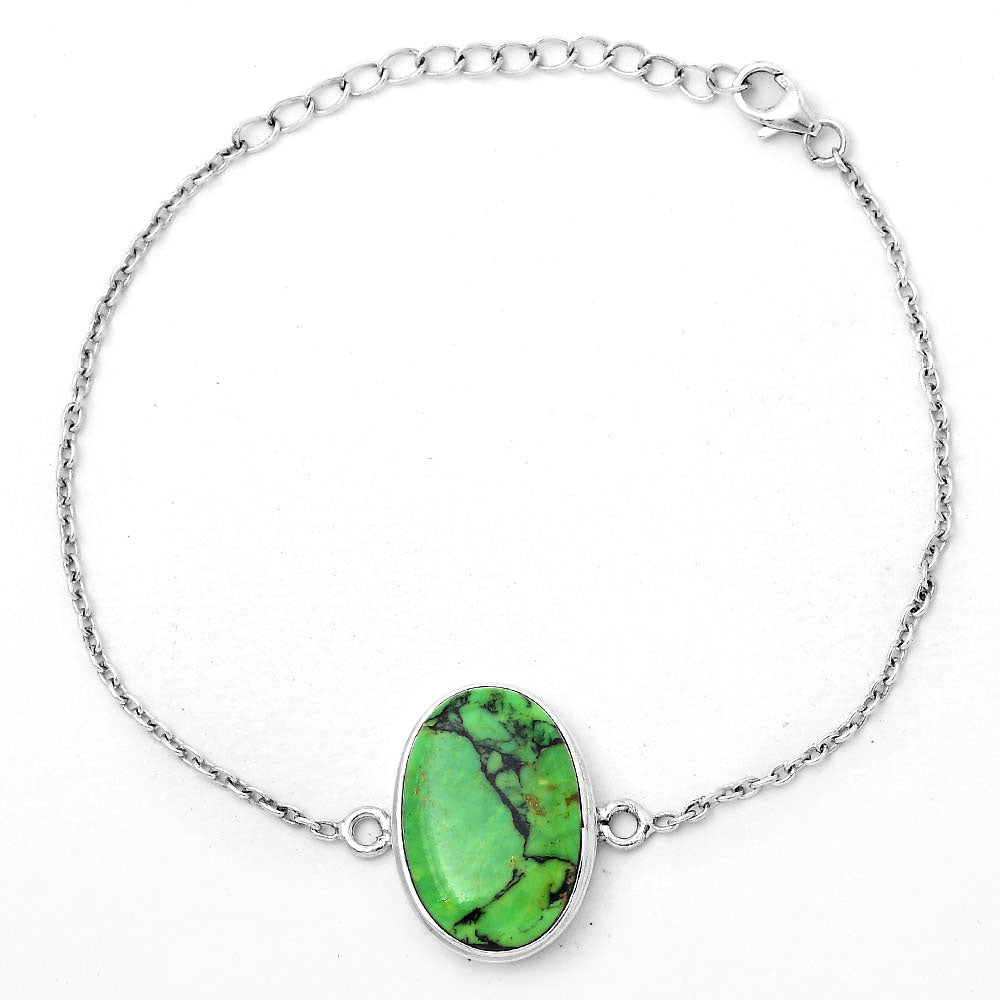 Natural Green Matrix Turquoise Bracelet B-1023 SDB3061