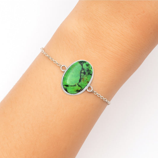 Natural Green Matrix Turquoise Bracelet B-1023 SDB3061