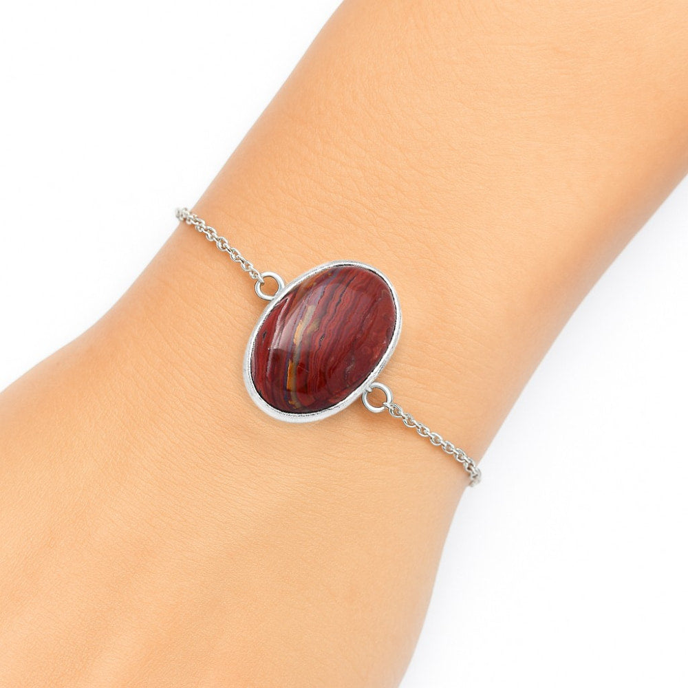 Natural Laguna Lace Agate - Mexican Bracelet B-1023 SDB3075