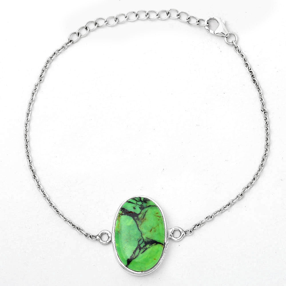 Natural Green Matrix Turquoise Bracelet B-1023 SDB3083