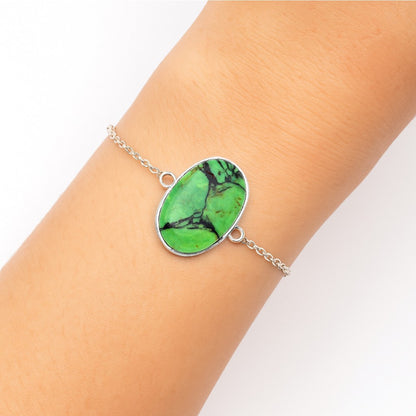 Natural Green Matrix Turquoise Bracelet B-1023 SDB3083