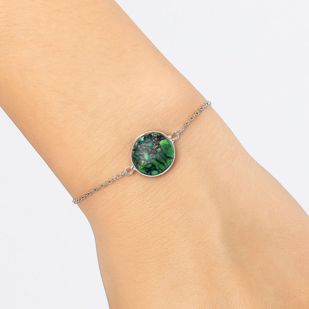 Natural Green Matrix Turquoise Bracelet B-1023 SDB3085